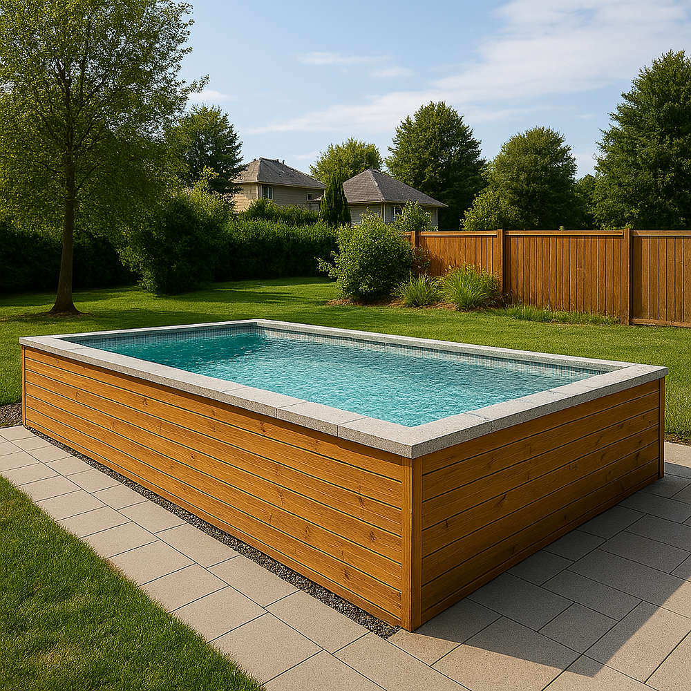 GoPool Modulo™ 12' x 24' Concrete Finish – Freestanding Modular Pool Kit