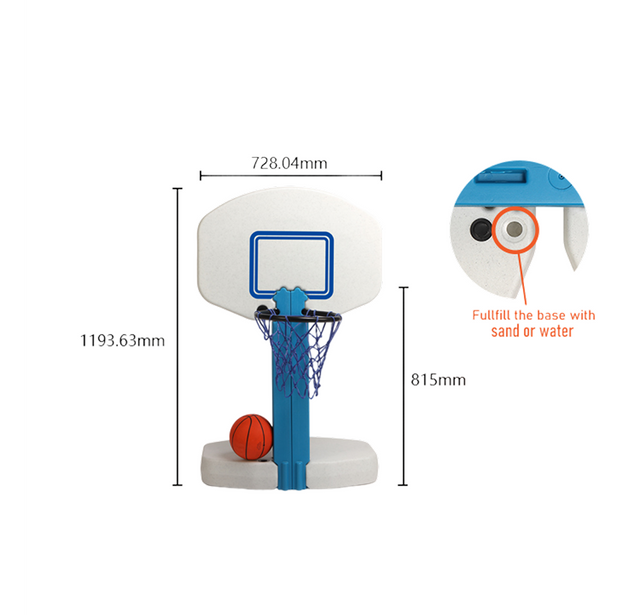 2 in 1 pool toy for basketball and volleyball