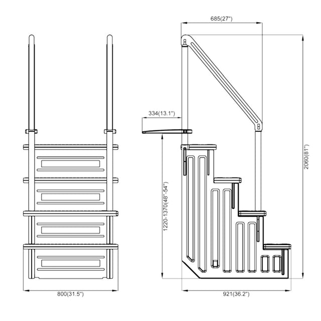 GoPool STP1 - Staircase for Above Ground Pool with Patio