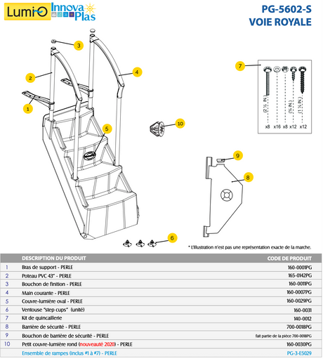 Stair Ramp La Voie Royale PG-5602-S (1 unit) WHITE