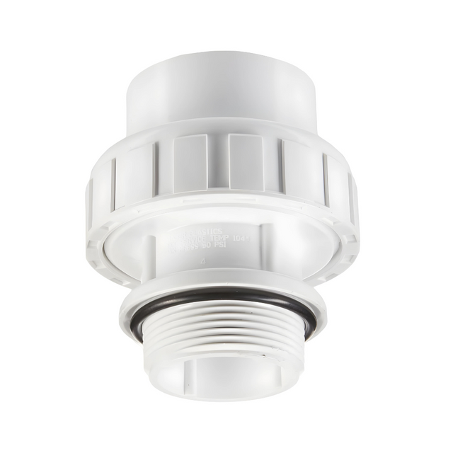 Unscrewable PRAHER  Union with O-Ring (Male Screwed x Female Glued) - PVC Schedule 40 White