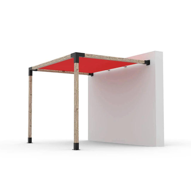 Wall Mount Pergola Kit with Shade Sail for 4x4 Wood Posts