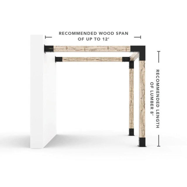Any Size Wall Mount Pergola Kit for 6x6 Wood Posts