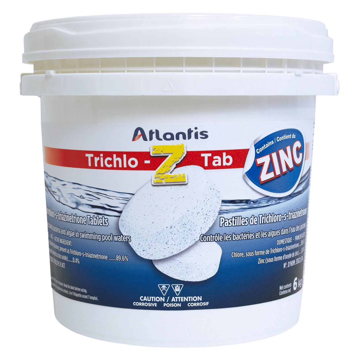 TRICHLO-Z TAB 6KG - stabilized chlorination tablets with Zync Oxyde 200g