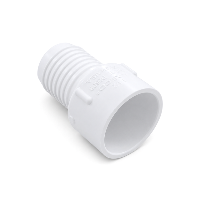 Adapter (Barbed X Glued Female) - PVC Schedule 40 White