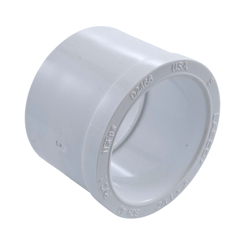 Reducer Bushing (Glued Male X Glued Female) - White PVC Schedule 40