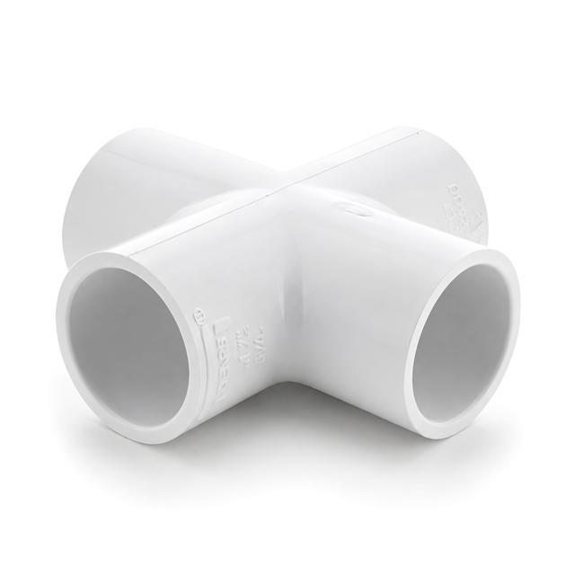 Cross (Socket X Socket X Socket X Socket) - PVC Schedule 40 White