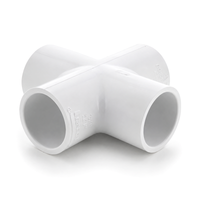 Cross (Socket X Socket X Socket X Socket) - PVC Schedule 40 White
