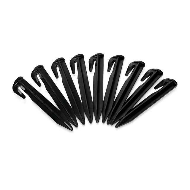 Black plastic-coated stake 12'' for ground anchoring mesh net