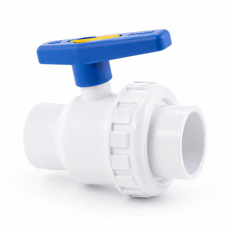 2-Way Ball Valve (Slip Female x Slip Female) - White PVC Schedule 40