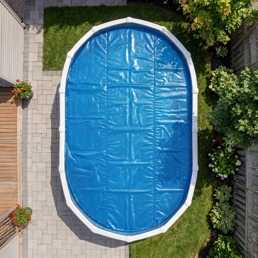 7 mil Blue Solar Cover – 15' x 30' Oval