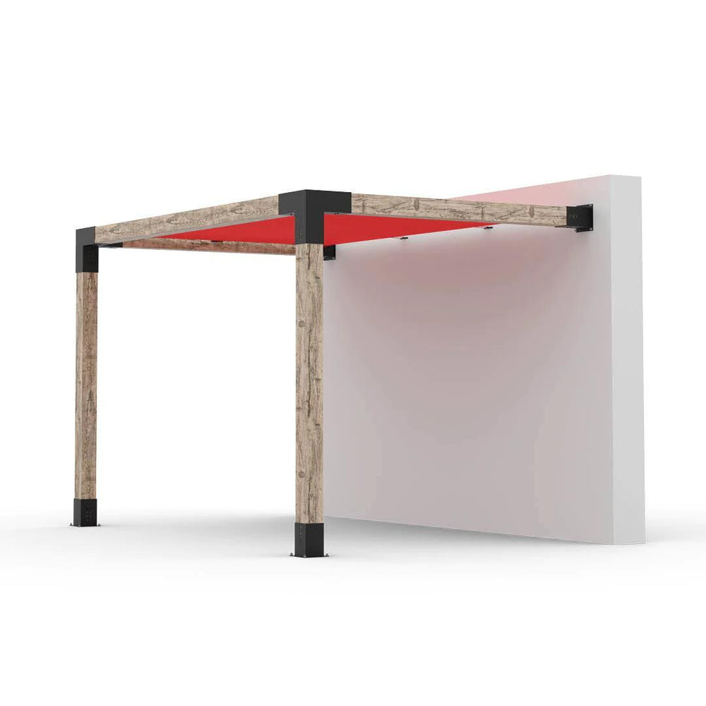 Wall Mount Pergola Kit with Shade Sail for 6x6 Wood Posts