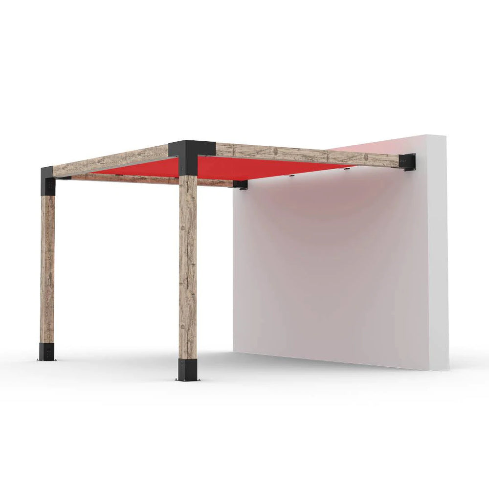 Wall Mount Pergola Kit with Shade Sail for 6x6 Wood Posts