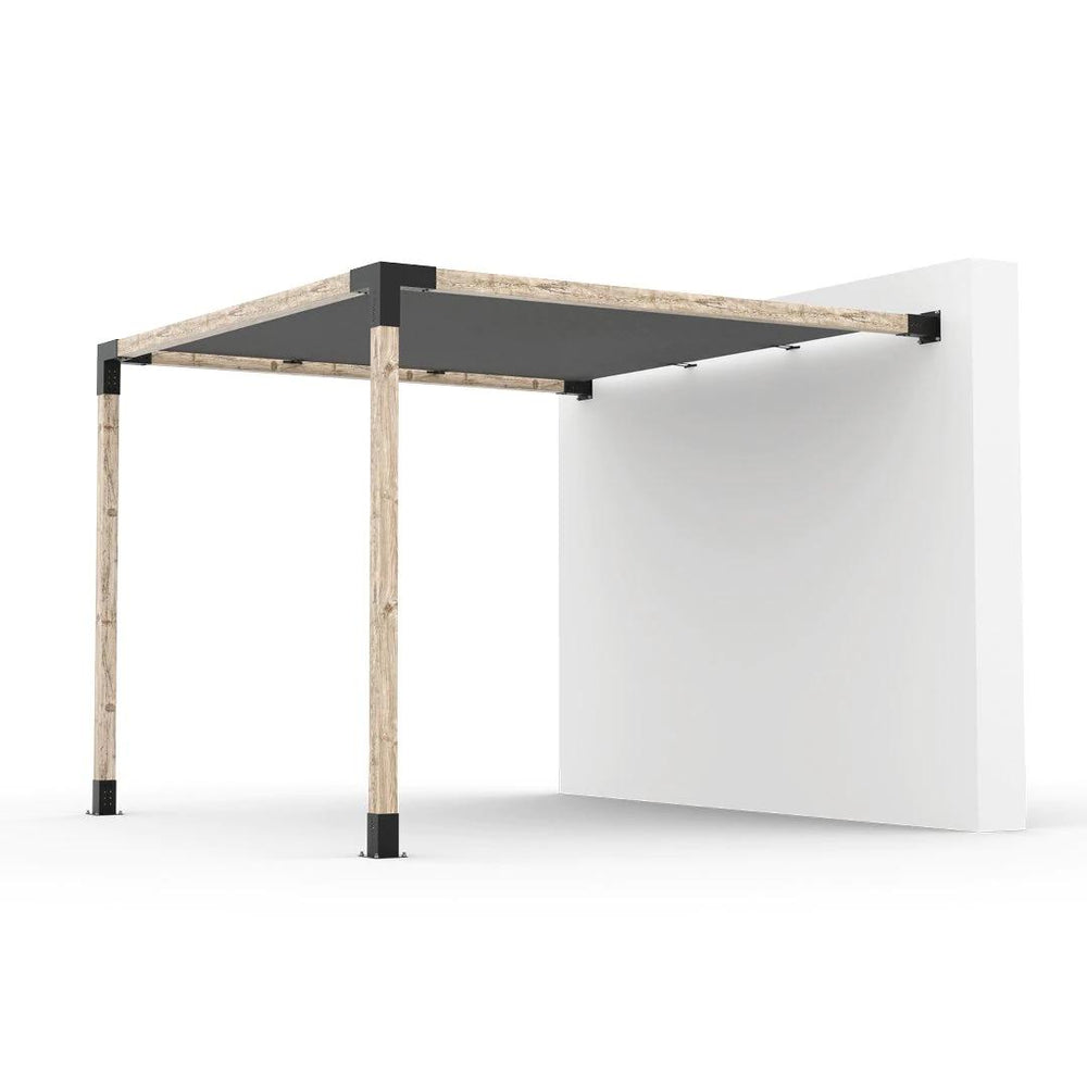 Wall Mount Pergola Kit with Shade Sail for 4x4 Wood Posts