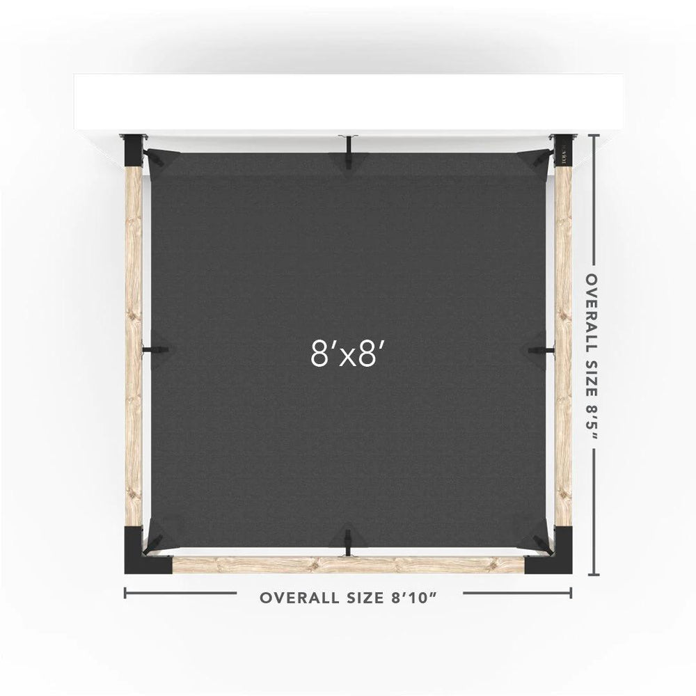 Wall Mount Pergola Kit with Shade Sail for 4x4 Wood Posts