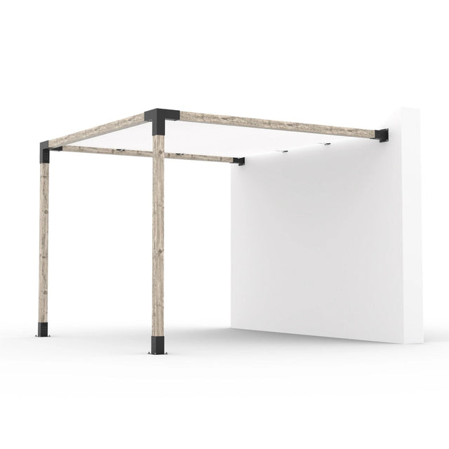 Wall Mount Pergola Kit with Shade Sail for 4x4 Wood Posts